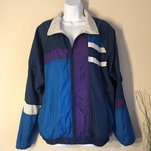 Vintage nylon lined windbreaker blue purple L